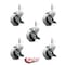 Service Caster 2 Inch Thermoplastic Wheel 5/16 Threaded Stem Caster Set with Brakes, 5PK SCC-TS05S210-TPRS-SLB-5161815-5 - alternate 3